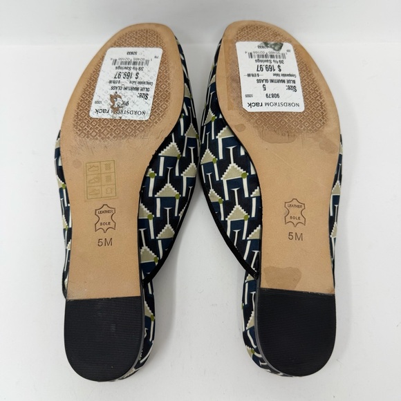 Tory Burch Martini Glass Satin Mules Blue Size 5 - Picture 8 of 11